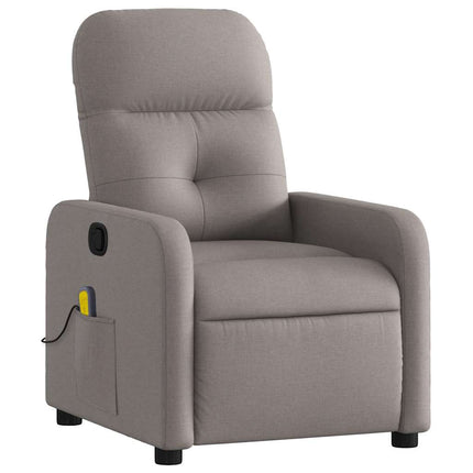 Massagefåtölj taupe tyg