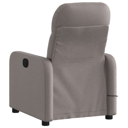 Massagefåtölj taupe tyg