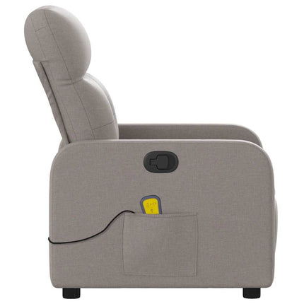 Massagefåtölj taupe tyg