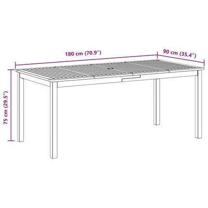 Trädgårdsbord 180x90x75 cm massivt akaciaträ