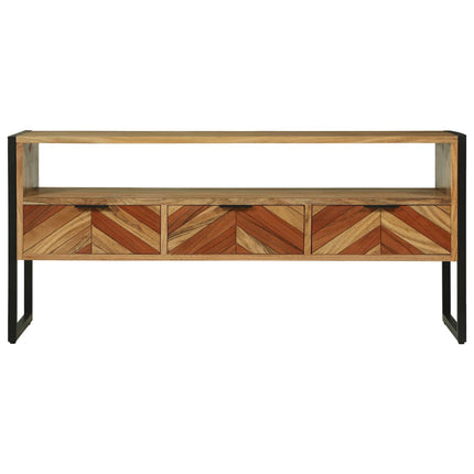 TV-skåp med låda Brun 100 x 35 x 50 cm Massivt Akaciaträ
