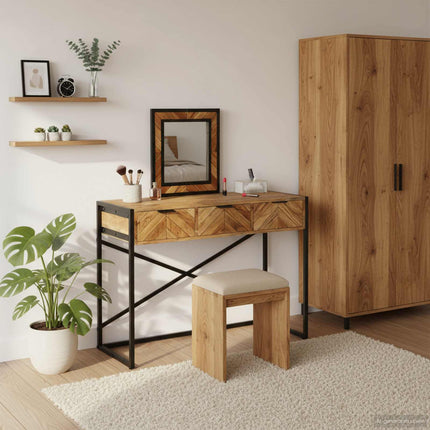 Smyckebord med låda Brun 100 x 40 x 120 cm Massivt Akaciaträ