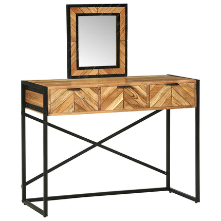 Smyckebord med låda Brun 100 x 40 x 120 cm Massivt Akaciaträ