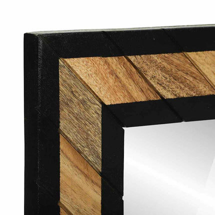 Väggspegel Svart och Brunt 50 x 2 x 90 cm Massivt Akaciaträ