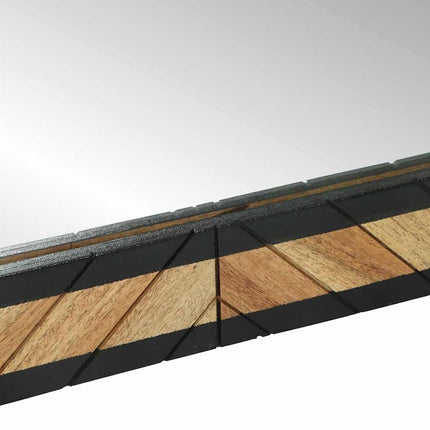 Väggspegel Svart och Brunt 50 x 2 x 90 cm Massivt Akaciaträ