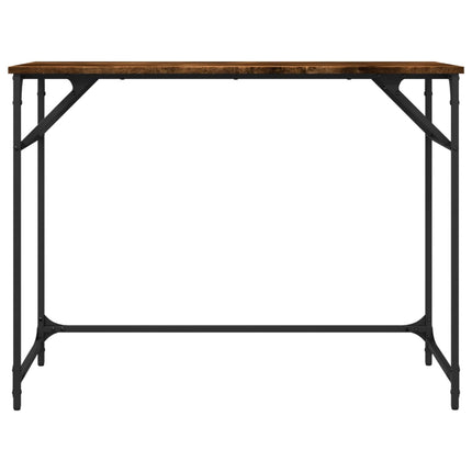 Skrivbord rökfärgad ek 100x45x76 cm trä pulverlackerat stål