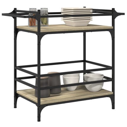 Köksvagn sonoma-ek 82x40x78,5 cm konstruerat trä
