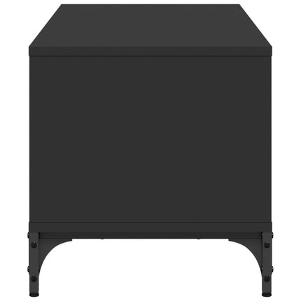 Tv-bänk svart 102x40x41 cm konstruerat trä pulverlackerat stål
