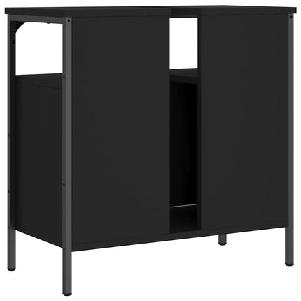 Tvättställsskåp svart 60x30x60 cm konstruerat trä