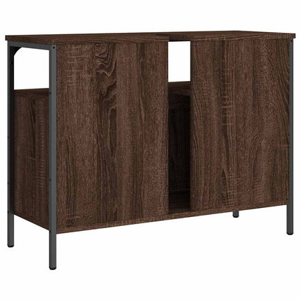 Tvättställsskåp brun ek 80x30x60 cm konstruerat trä