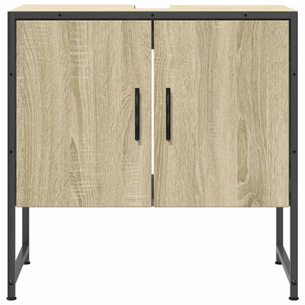 Tvättställsskåp sonoma-ek 60x33x60 cm konstruerat trä
