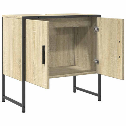Tvättställsskåp sonoma-ek 60x33x60 cm konstruerat trä