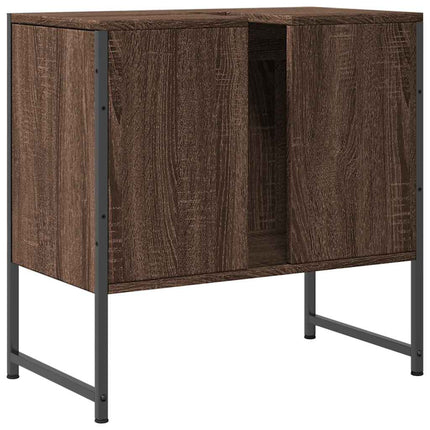 Tvättställsskåp brun ek 60x33x60 cm konstruerat trä