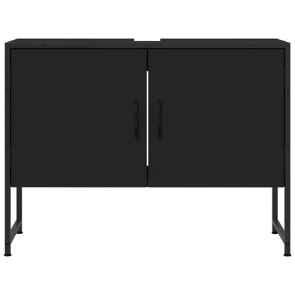 Tvättställsskåp svart 80x33x60 cm konstruerat trä