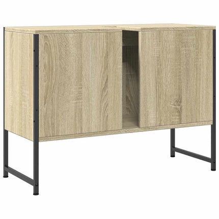 Tvättställsskåp sonoma-ek 80x33x60 cm konstruerat trä