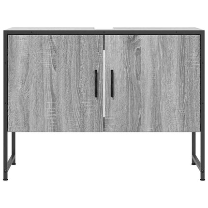 Tvättställsskåp grå sonoma 80x33x60 cm konstruerat trä