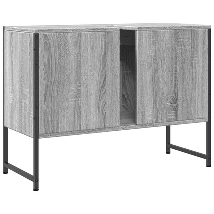 Tvättställsskåp grå sonoma 80x33x60 cm konstruerat trä