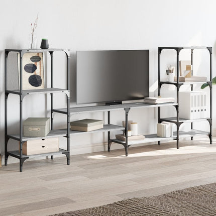 Tv-bänk grå sonoma 206,5x28,5x95 cm konstruerat trä