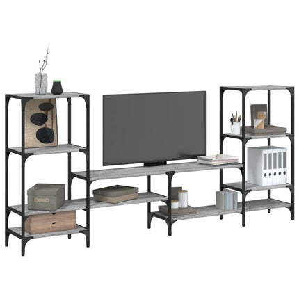 Tv-bänk grå sonoma 206,5x28,5x95 cm konstruerat trä