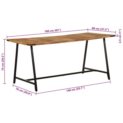 Matbord 160x80x75 cm massivt mangoträ