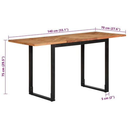Matbord 140x70x75 cm massivt trä akacia