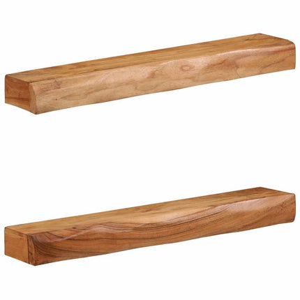 Vägghyllor 2 st 80x17x8 cm massivt trä akacia