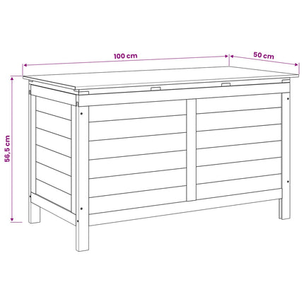 Dynbox 99x49,5x58,5 cm massivt granträ