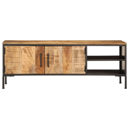 Tv-bänk 110x35x40 cm massivt grovt mangoträ
