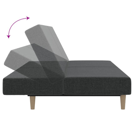 Bäddsoffa 2-sits mörkgrå tyg