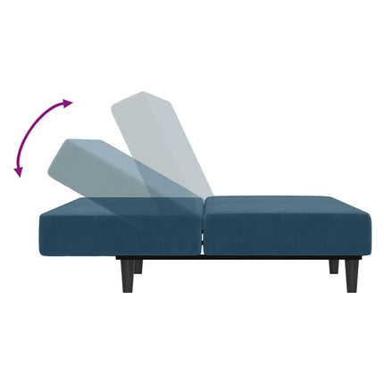 Bäddsoffa 2-sits blå sammet