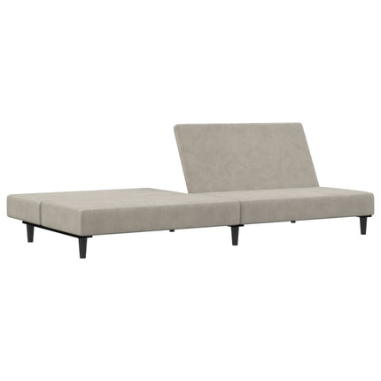 Bäddsoffa 2-sits ljusgrå sammet
