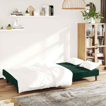Bäddsoffa 2-sits mörkgrön sammet