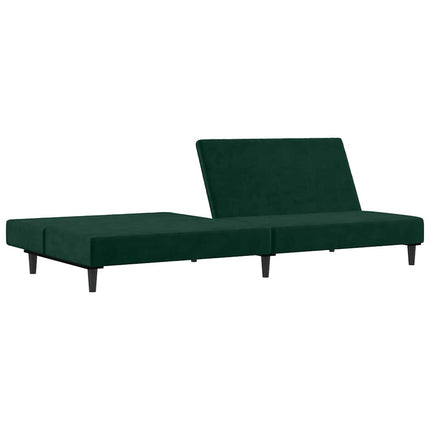 Bäddsoffa 2-sits mörkgrön sammet