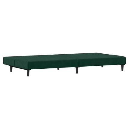 Bäddsoffa 2-sits mörkgrön sammet