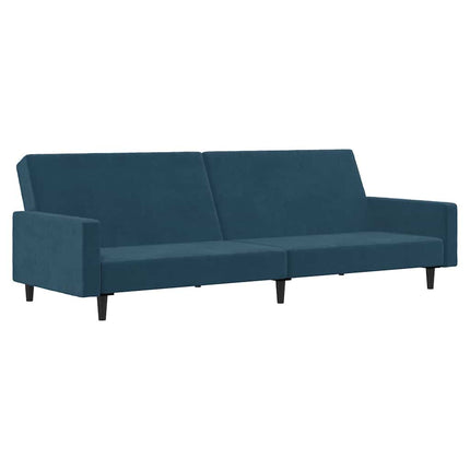 Bäddsoffa 2-sits blå sammet