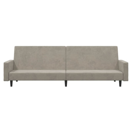 Bäddsoffa 2-sits ljusgrå sammet