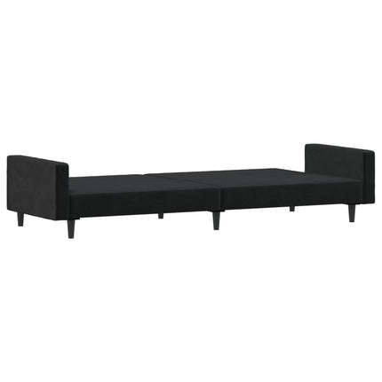 Bäddsoffa 2-sits svart sammet