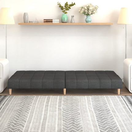 Bäddsoffa 2-sits mörkgrå tyg
