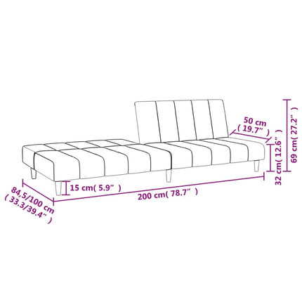 Bäddsoffa 2-sits mörkgrå tyg