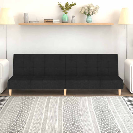 Bäddsoffa 2-sits svart tyg