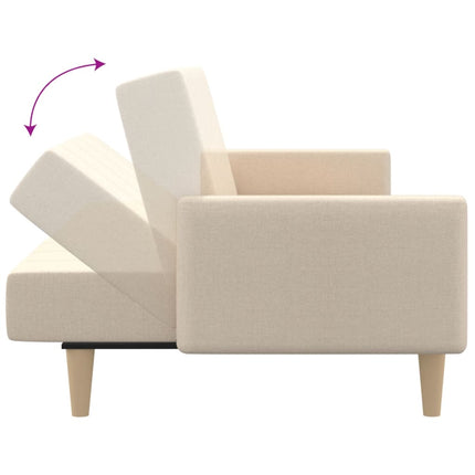 Bäddsoffa 2-sits gräddvit tyg