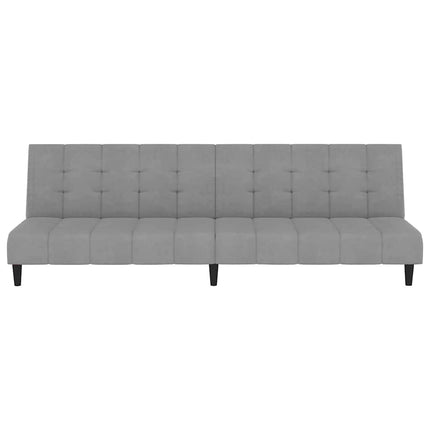 Bäddsoffa 2-sits ljusgrå sammet