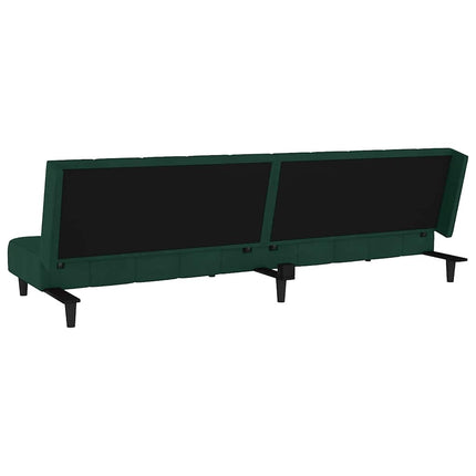 Bäddsoffa 2-sits mörkgrön sammet