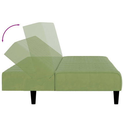 Bäddsoffa 2-sits ljusgrön sammet