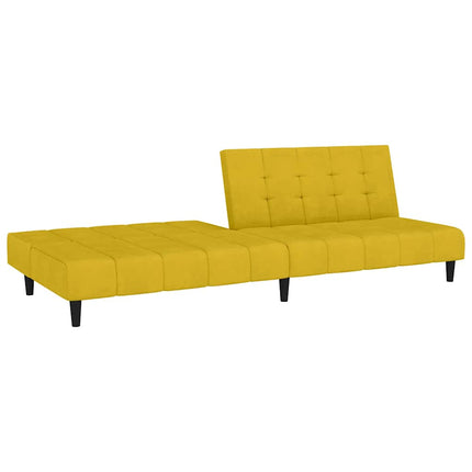 Bäddsoffa 2-sits gul sammet