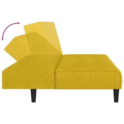Bäddsoffa 2-sits gul sammet