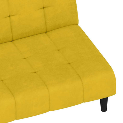 Bäddsoffa 2-sits gul sammet