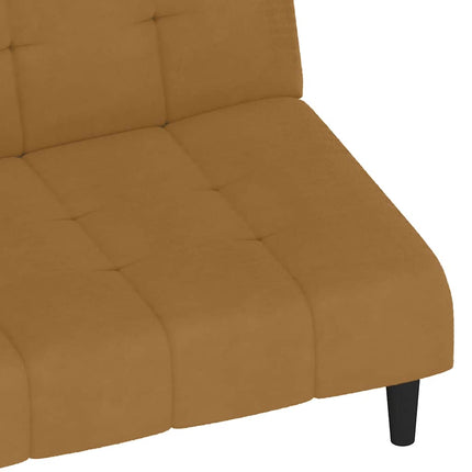 Bäddsoffa 2-sits brun sammet