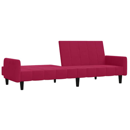 Bäddsoffa 2-sits vinröd sammet
