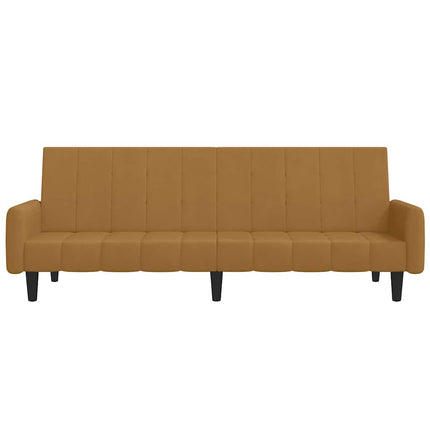 Bäddsoffa 2-sits brun sammet